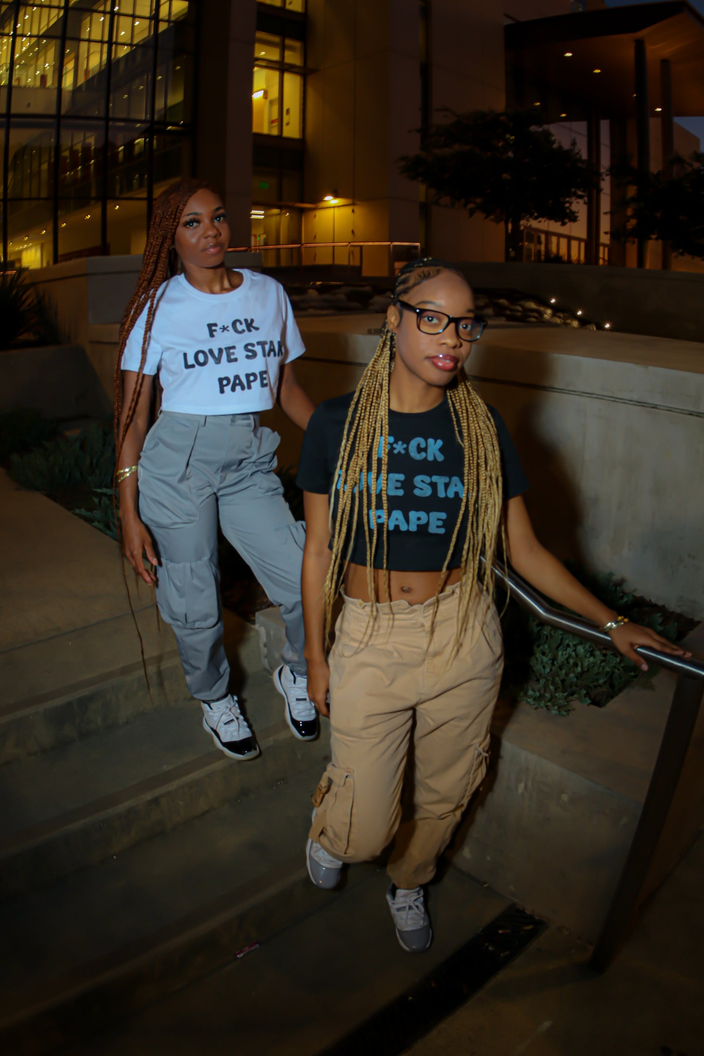 WOMENS White F*CK Love Stak Pape Crop Top